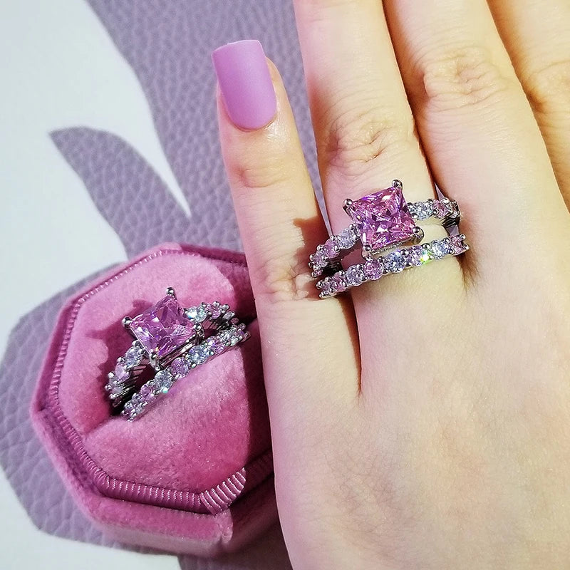 Pink Chunky Rings