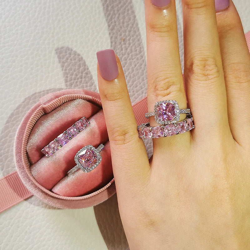 Pink Chunky Rings