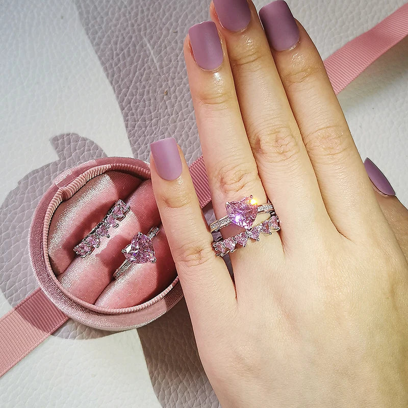 Pink Chunky Rings