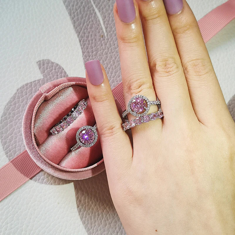 Pink Chunky Rings