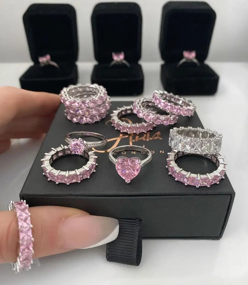 Pink Chunky Rings