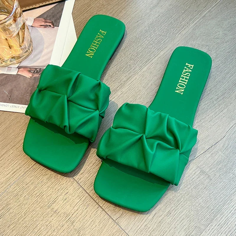 Faux Leather Square Toe Sandals