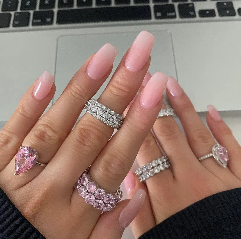 Pink Chunky Rings