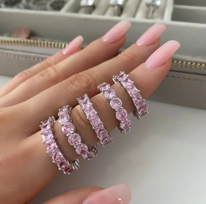 Pink Chunky Rings