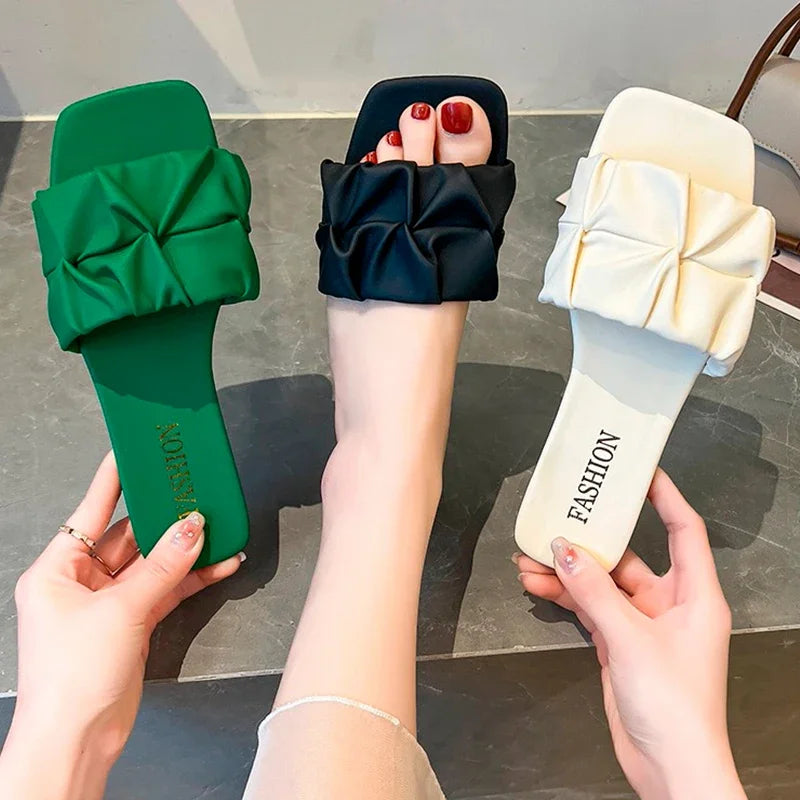 Faux Leather Square Toe Sandals