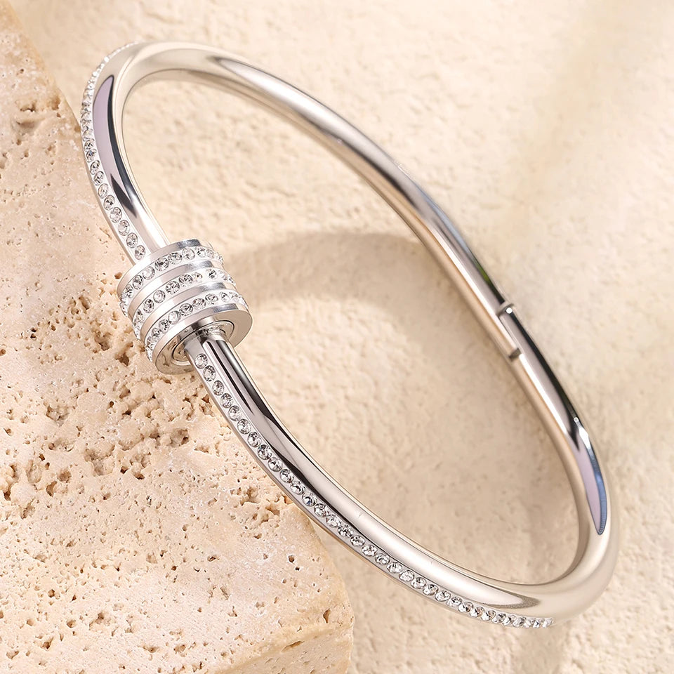 5/1pcs Stainless Steel Stacking Bangles