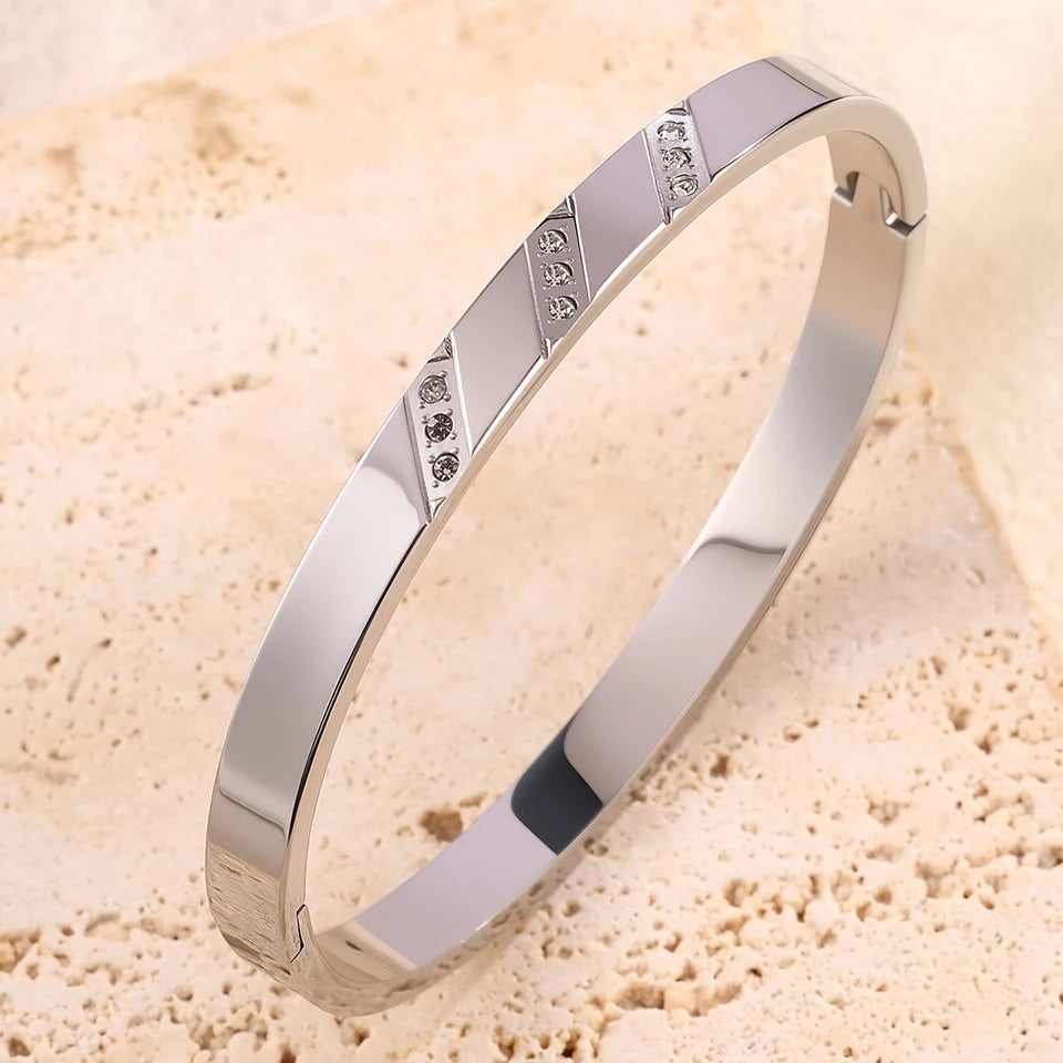 5/1pcs Stainless Steel Stacking Bangles
