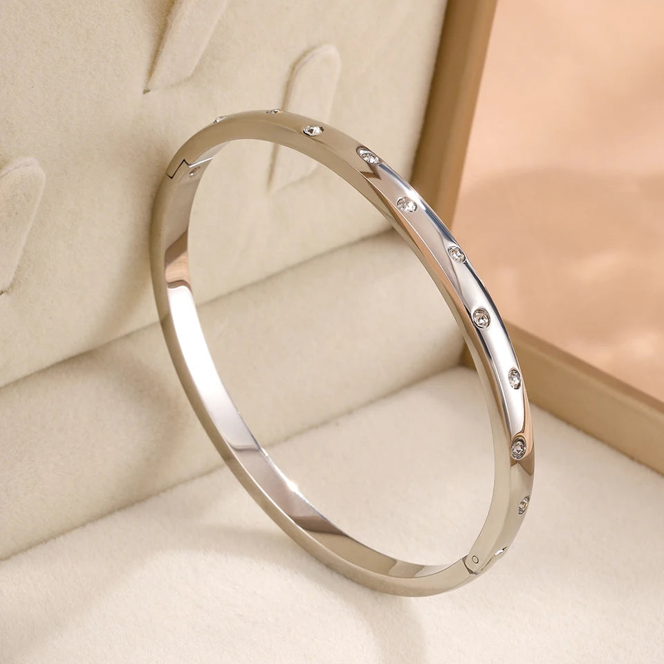 5/1pcs Stainless Steel Stacking Bangles