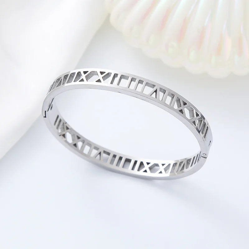 8K Gold Plated Stainless Steel Stackable Bangle Bracelet