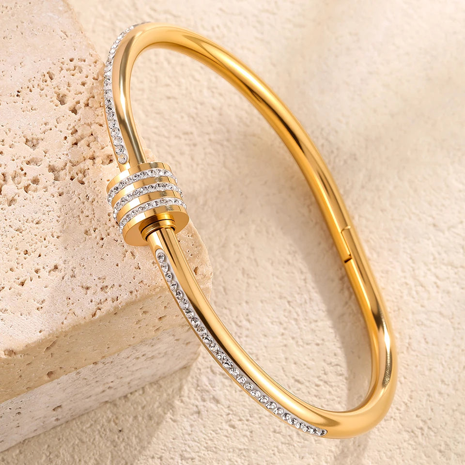 5/1pcs Stainless Steel Stacking Bangles