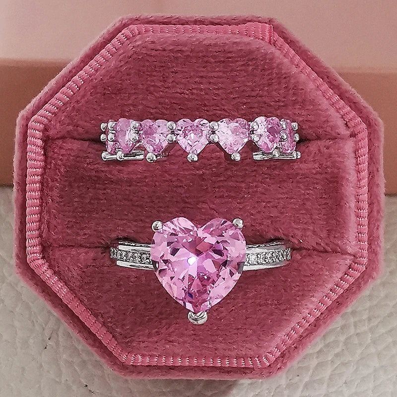 Pink Chunky Rings