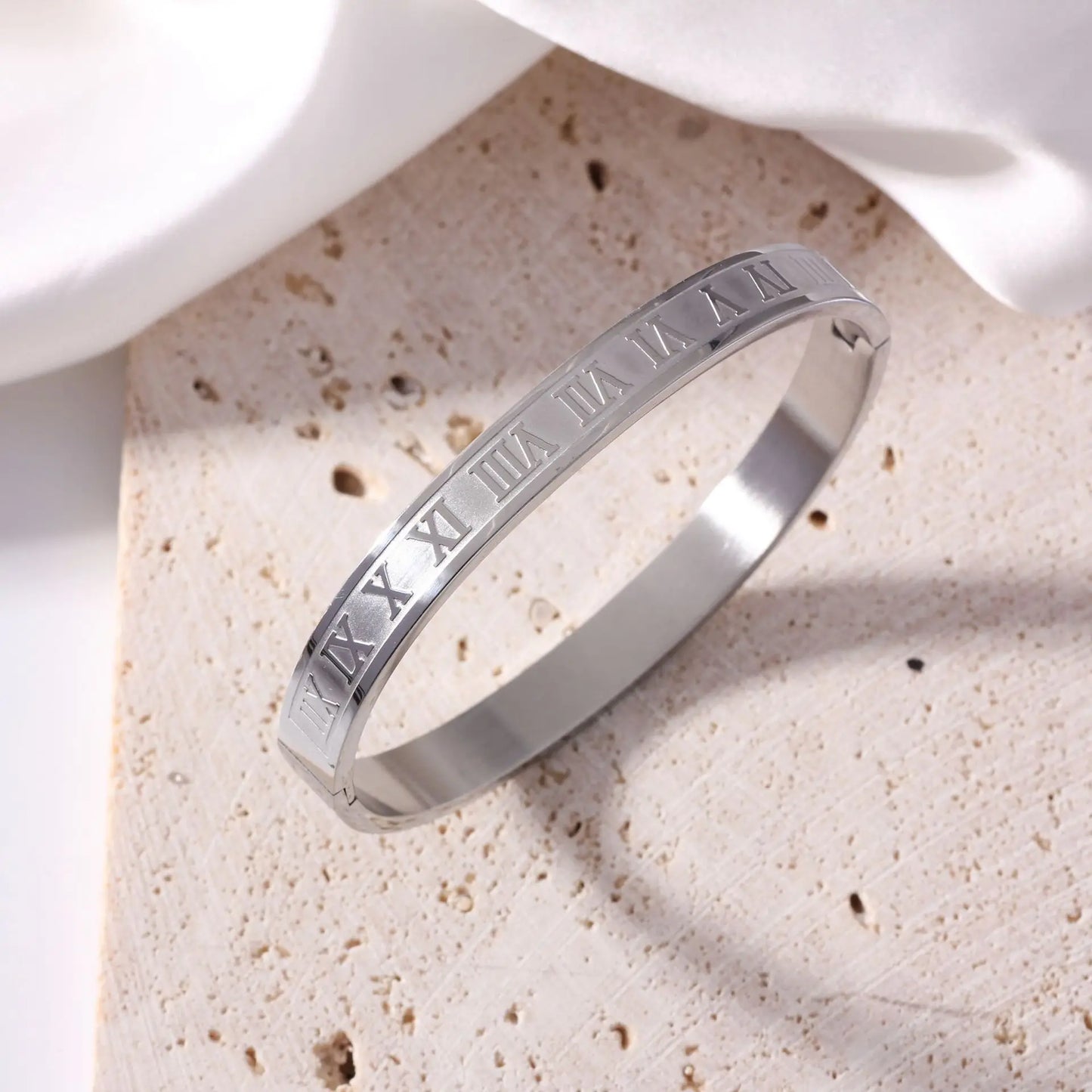 8K Gold Plated Stainless Steel Stackable Bangle Bracelet
