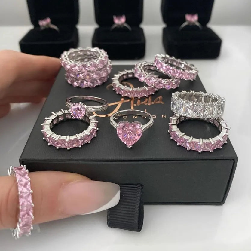 Pink Chunky Rings