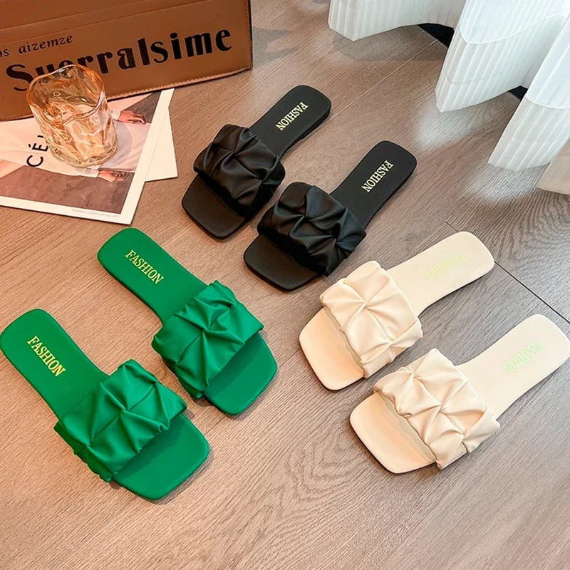 Faux Leather Square Toe Sandals