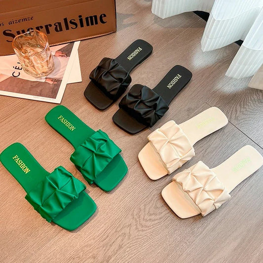 Faux Leather Square Toe Sandals