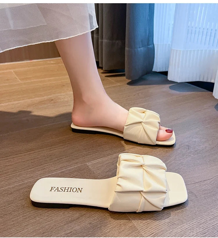 Faux Leather Square Toe Sandals