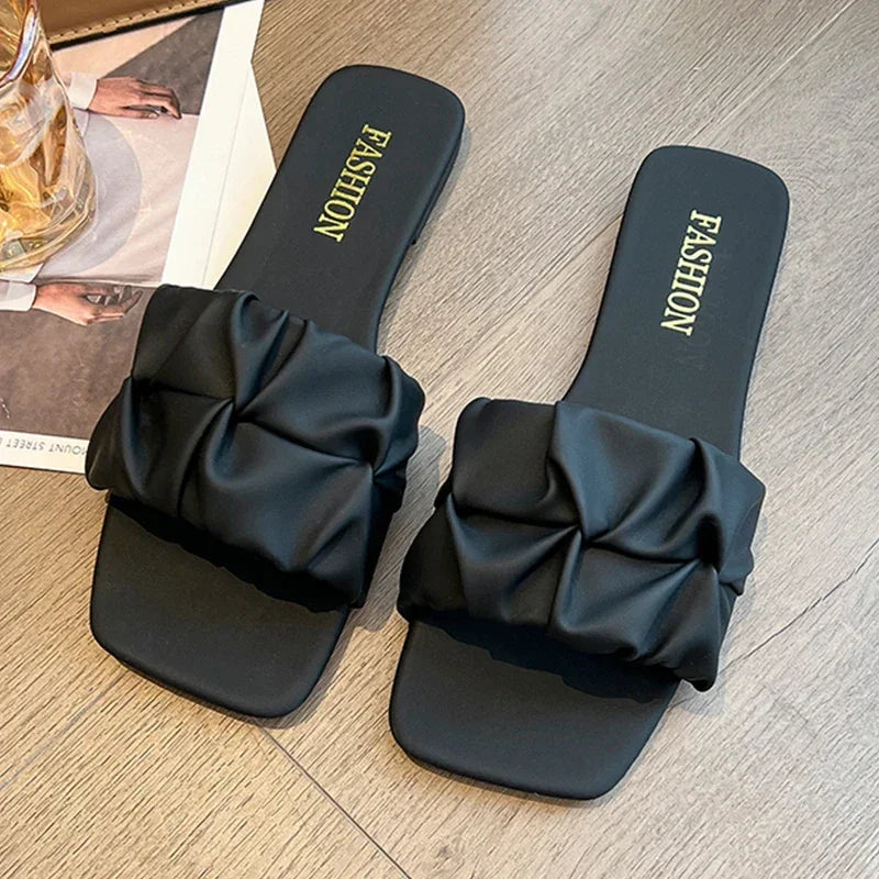 Faux Leather Square Toe Sandals