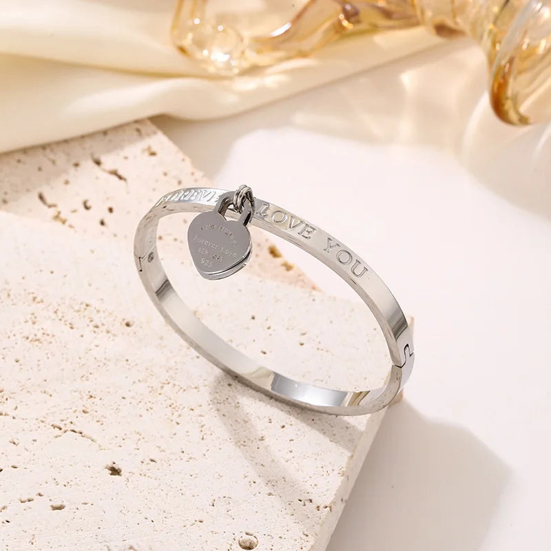 8K Gold Plated Stainless Steel Stackable Bangle Bracelet