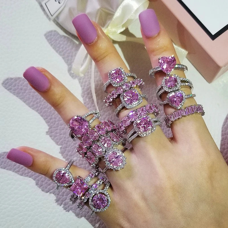 Pink Chunky Rings